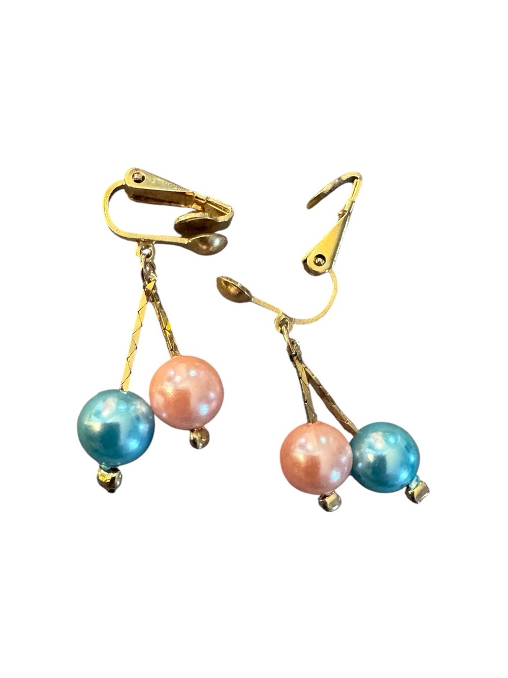 unbranded gold-tone faux pearl dangle clip-on earrings